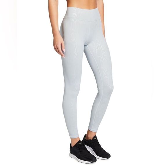 TEREZ Dove Gray Snakeskin Foil UpLift High Compression Leggings NEW Size S - Picture 1 of 12